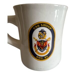 USS Shoup DDG 86 Navy Destroyer Coffee Mug‎ White Ceramic
